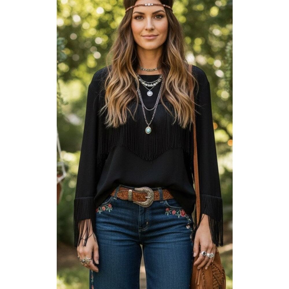 Asos fringe blouse